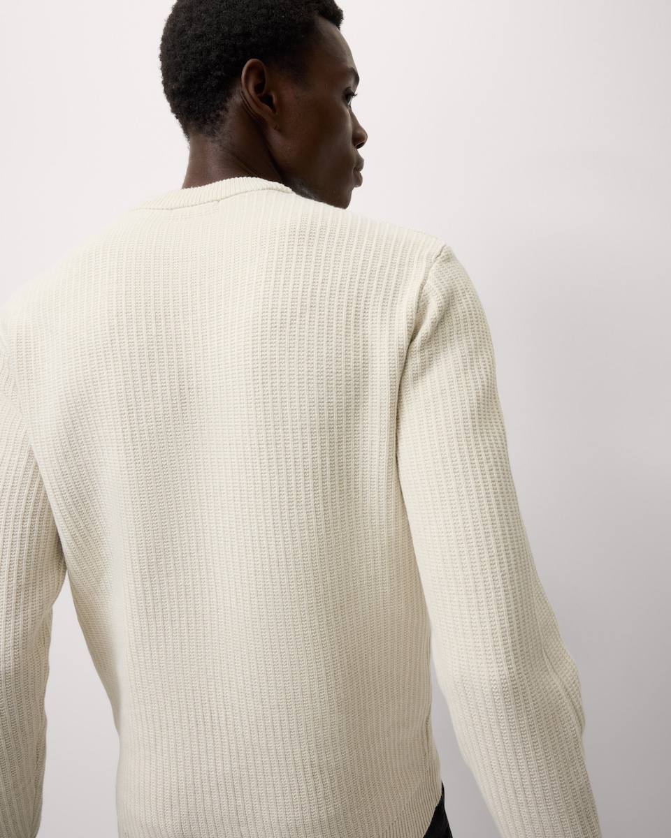 image 1 of F&F Ladder Stitch Crew Neck Jumper in Ecru