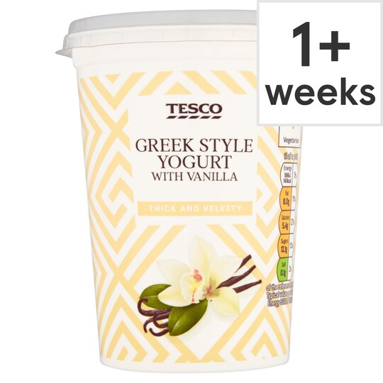 Tesco Greek Style Vanilla Yogurt 450G Tesco Groceries