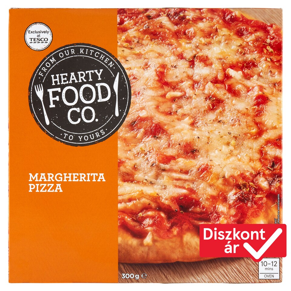 Hearty Food Co. gyorsfagyasztott pizza reszelt edámi és mozzarella sajttal 300 g
