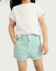 image 2 of F&F Girls Pure Cotton Denim Shorts in Blue