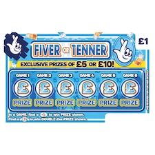 FIVER OR TENNER SCRATCHCARD
