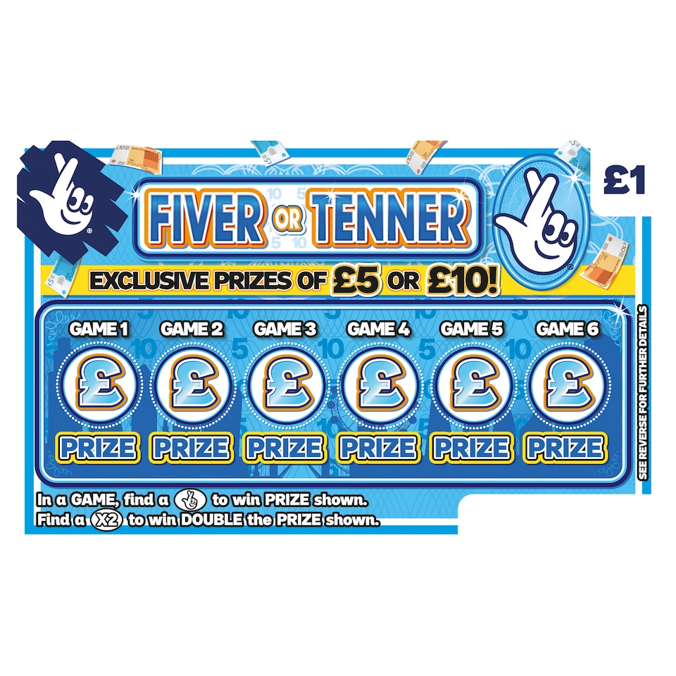 FIVER OR TENNER SCRATCHCARD