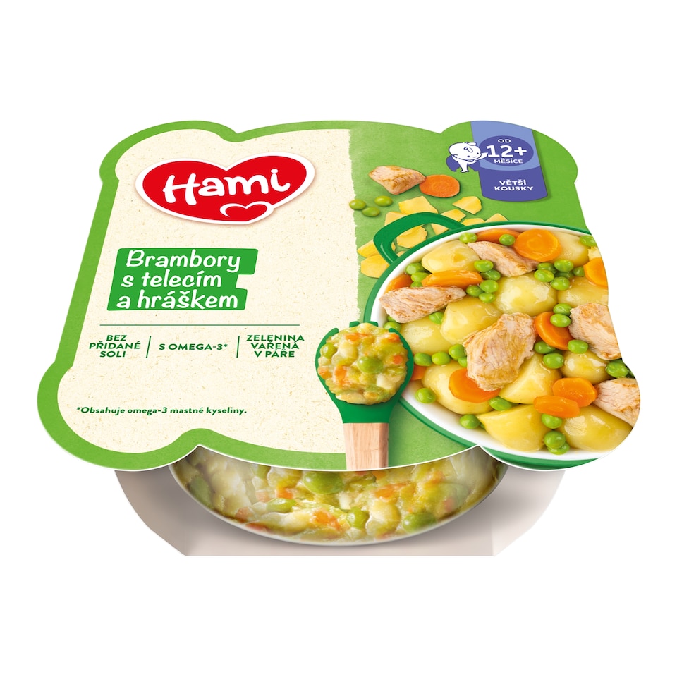 obrázok 1 z HAMI mäsovozeleninový tanierik Zemiaky s teľacím a hráškom 230g