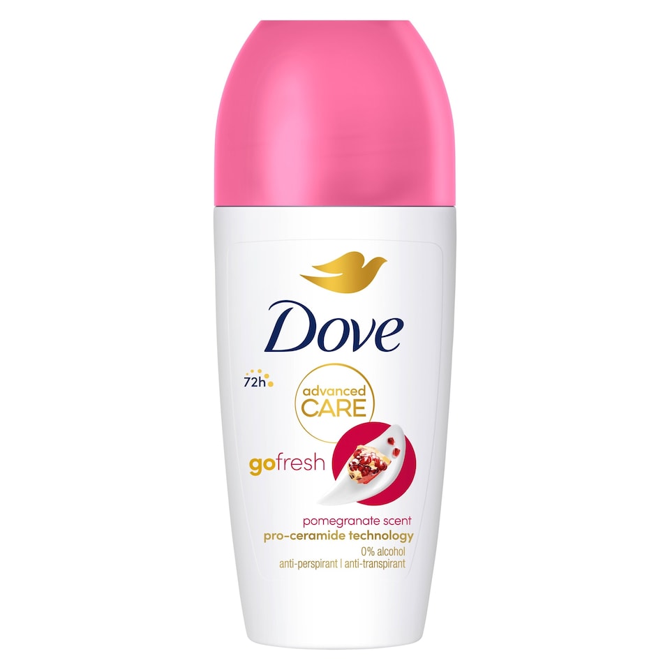 image 1 of Dove Women Go Fresh Pomegranate 72h Advanced Care Roll-On Antiperspirant Deodorant 50ml