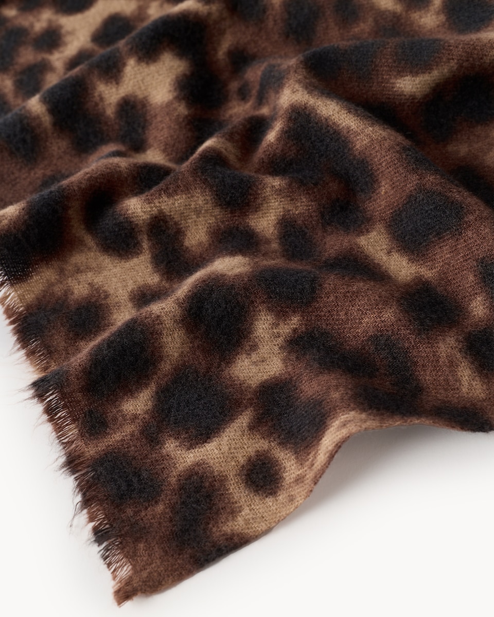 image 1 of F&F Leopard Print Scarf in Brown