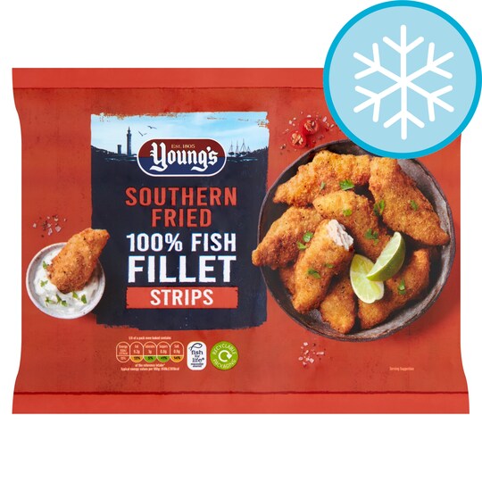 Youngs Southern Fried 100 Fish Fillet Strips 450G Tesco Groceries