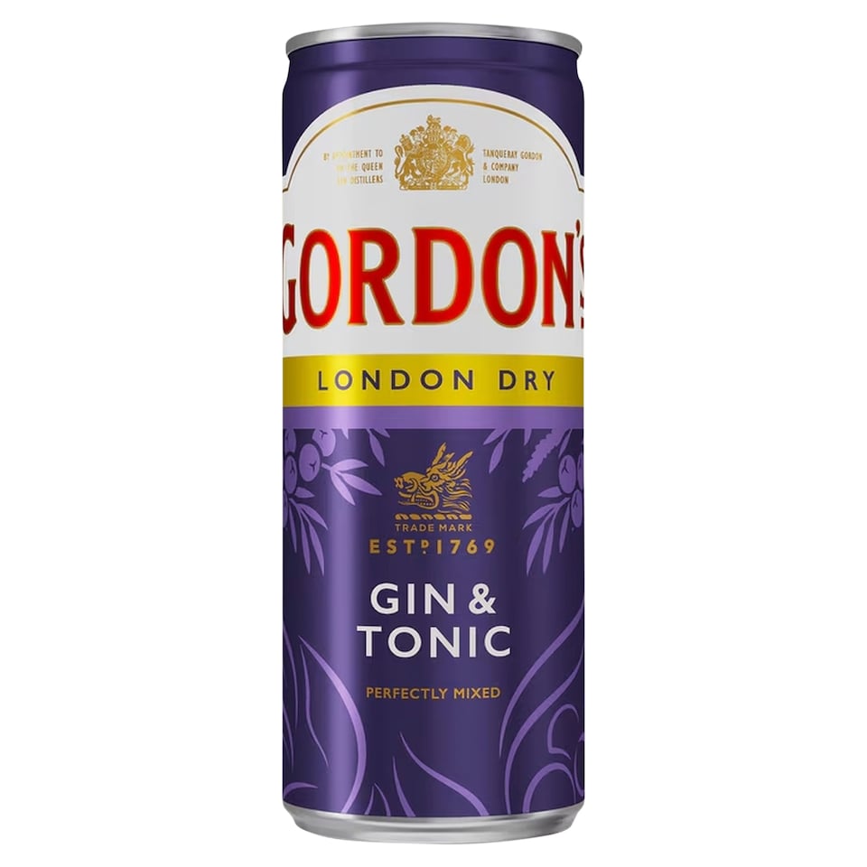 Gordon's London Dry Gin & Tonic sýtený alkoholický miešaný nápoj 250 ml