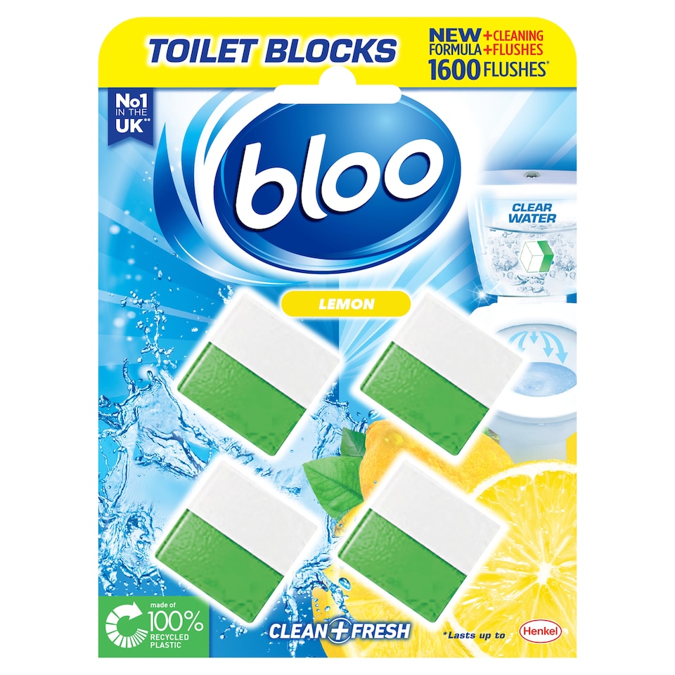 image 1 of Bloo Toilet Blocks - Lemon 4 x 50g (200g)