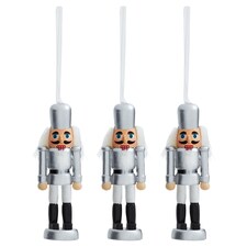 Tesco 3 Pack Silver Nutcracker Hanging Decorations