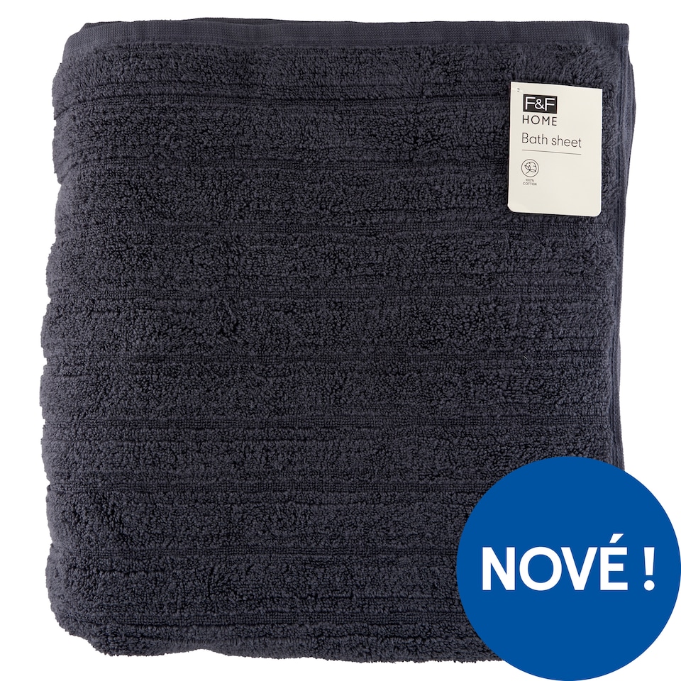 F&F Home Blue Charcoal Ribbed osuška 100 cm x 150 cm