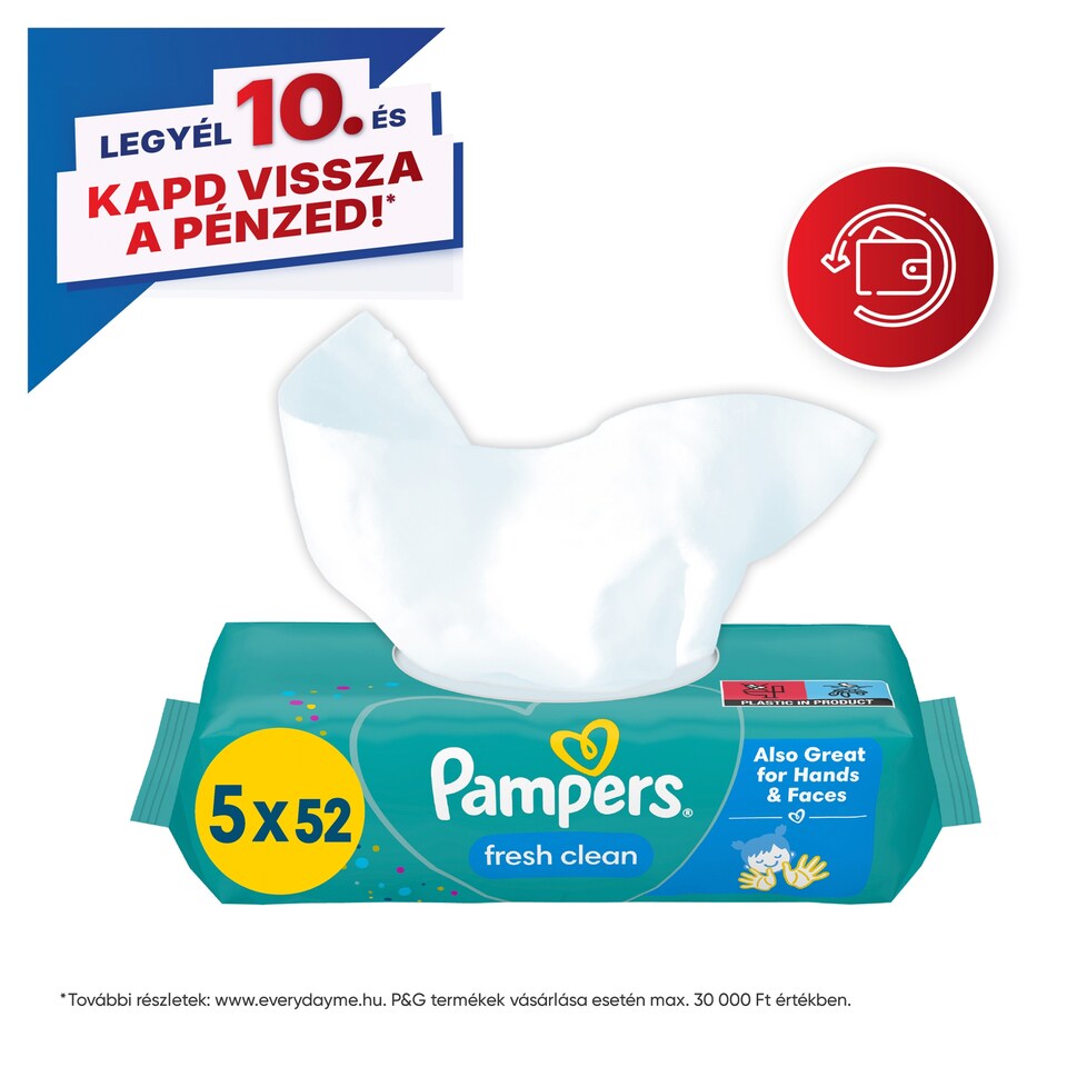 image 1 of Pampers Fresh Clean Baby Wipes 5 Packs = 260 Wipes