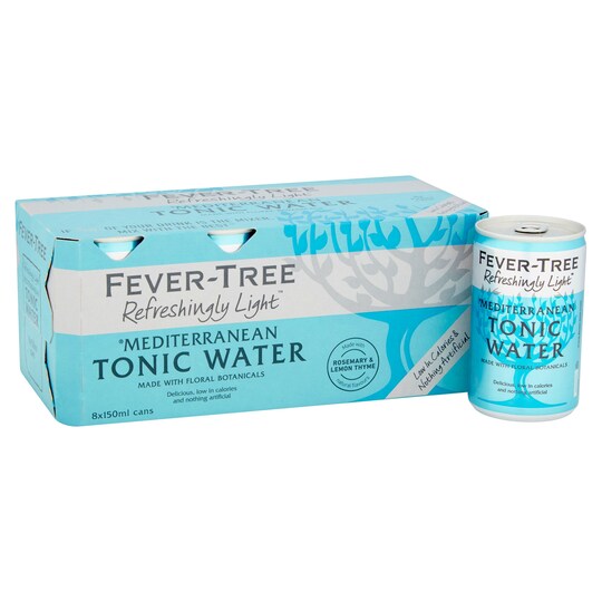 Fever Tree Light Mediterranean Tonic Water Cans 8X150ml Tesco Groceries
