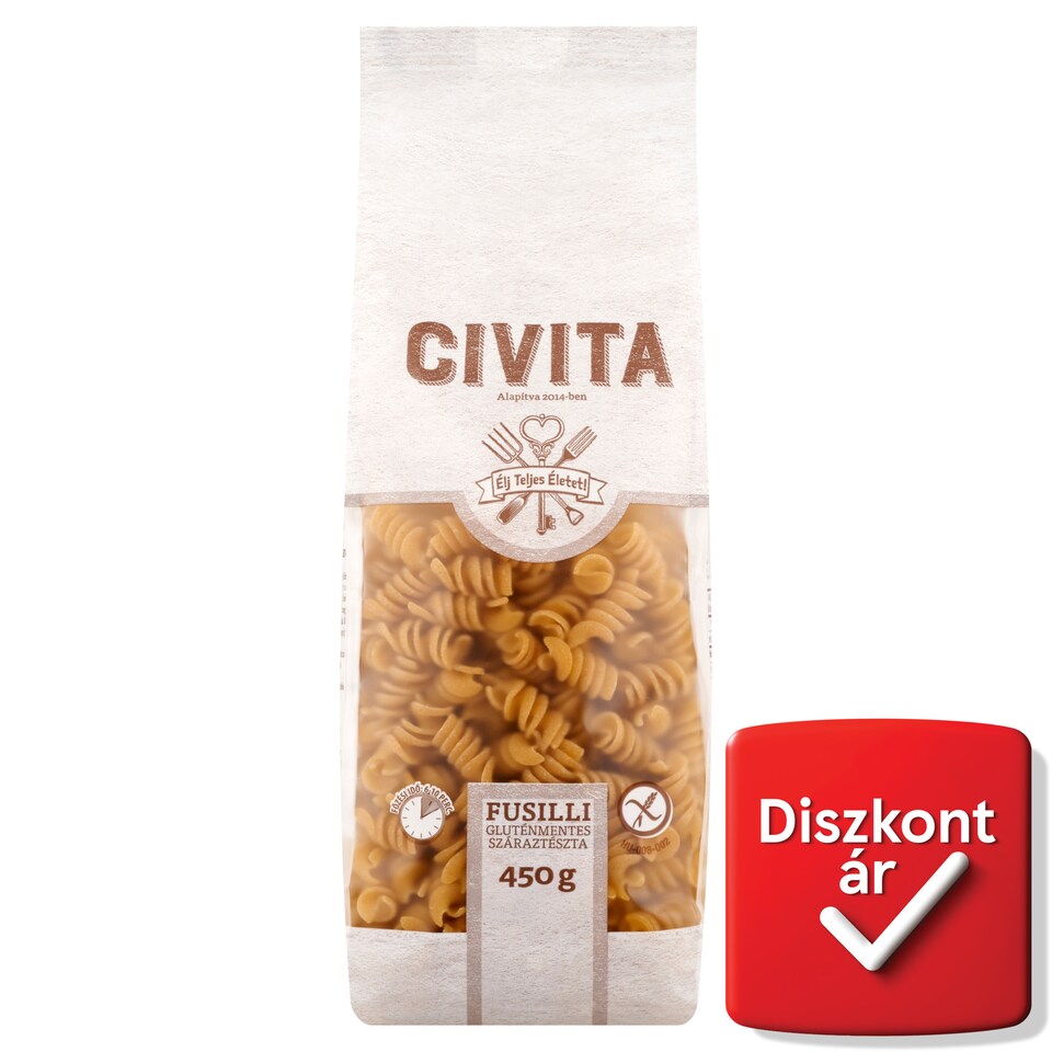 Civita Fusilli gluténmentes száraztészta 450 g