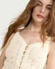 image 1 of F&F Cotton Rich Pointelle Button Front Vest in Cream