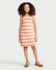 image 2 of F&F Girls Cotton Rich Striped Sleeveless Knitted Dress in Pink