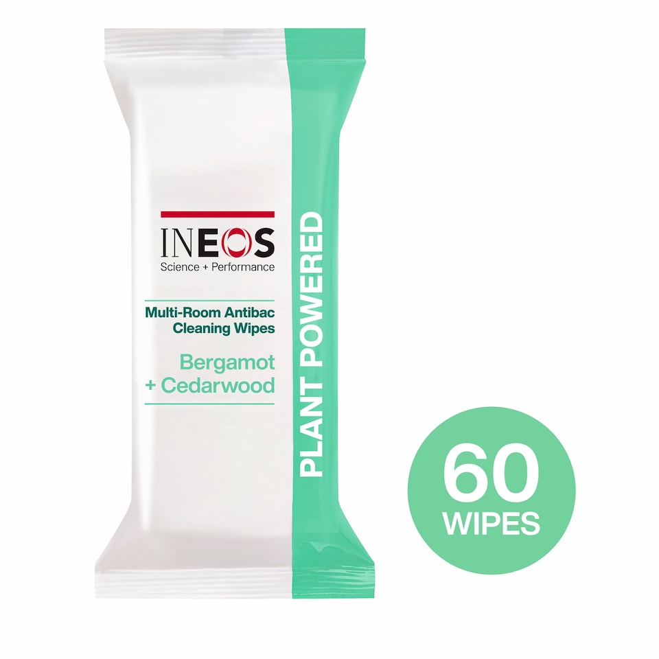 image 1 of INEOS Antibac Multi-Room Wipes Bergamot & Cedarwood 60 Sheets