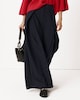 image 2 of F&F Wrap Front Pinstripe Wide Leg Trousers in Navy