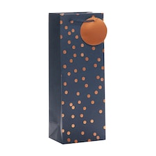 Tesco Navy Copper Spot Bottle Bag