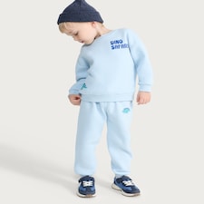 F&F Boys Cotton Rich Dino Safari Sweatshirt and Joggers in Mint