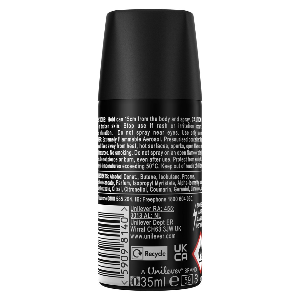 image 1 of Lynx Fine Fragrance Black Vanilla Deodorant Bodyspray 35ml