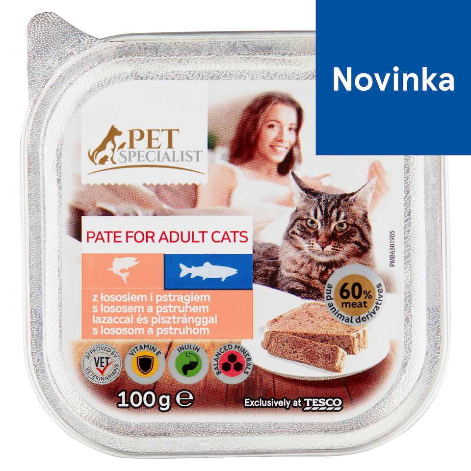 Tesco Pet Specialist Paštéta s lososom a pstruhom 100 g