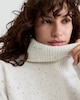 image 2 of F&F Knitted Nep Roll Neck Tunic with Wool in Cream