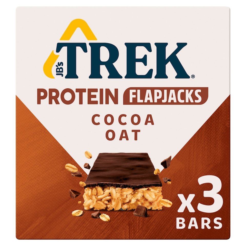 image 1 of TREK Protein Flapjacks - Cocoa Oat 3 Pack 150g
