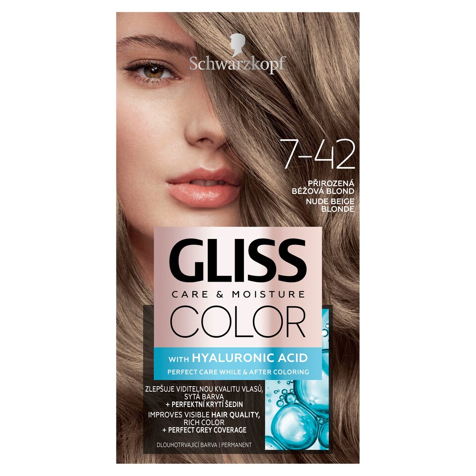 obrázok 1 z Schwarzkopf Gliss Color farba na vlasy Prirodzená Béžová Blond 7-42