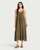 image 1 of F&F Embellished Strappy Midi Dress in Khaki