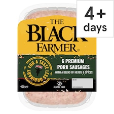 The Black Farmer Premium Pork Sausages 6 Pack 400G