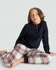 image 1 of F&F Boys Pure Cotton Henley Top and Cuffed Bottoms Pyjamas in Multi