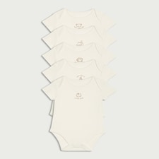 F&F Baby 5-Pack Pure Cotton Bodysuits in White
