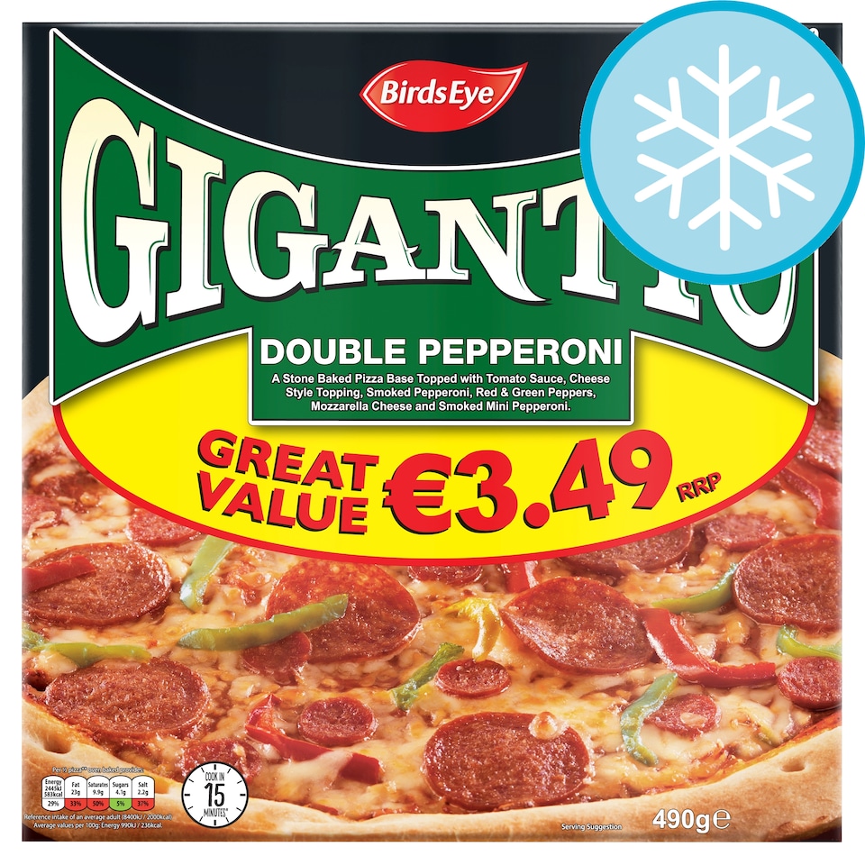 Birds Eye Gigantic Double Pepperoni Pizza 490G