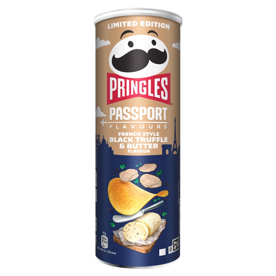 Pringles fekete szarvasgomba és vaj ízesítésű sós snack 165 g