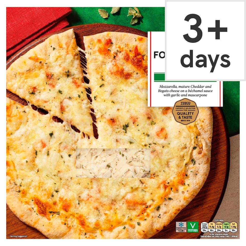 Tesco Stonebaked Four Cheese Feast Pizza 290g