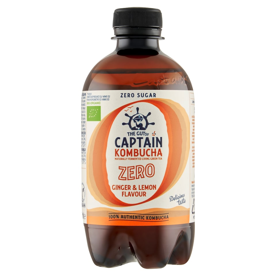 Obrázek 1 pro produkt The Gutsy Captain Kombucha Zero Ginger & Lemon 400ml