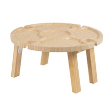 F&F Home Wooden Round Chip & Dip Tapas Table