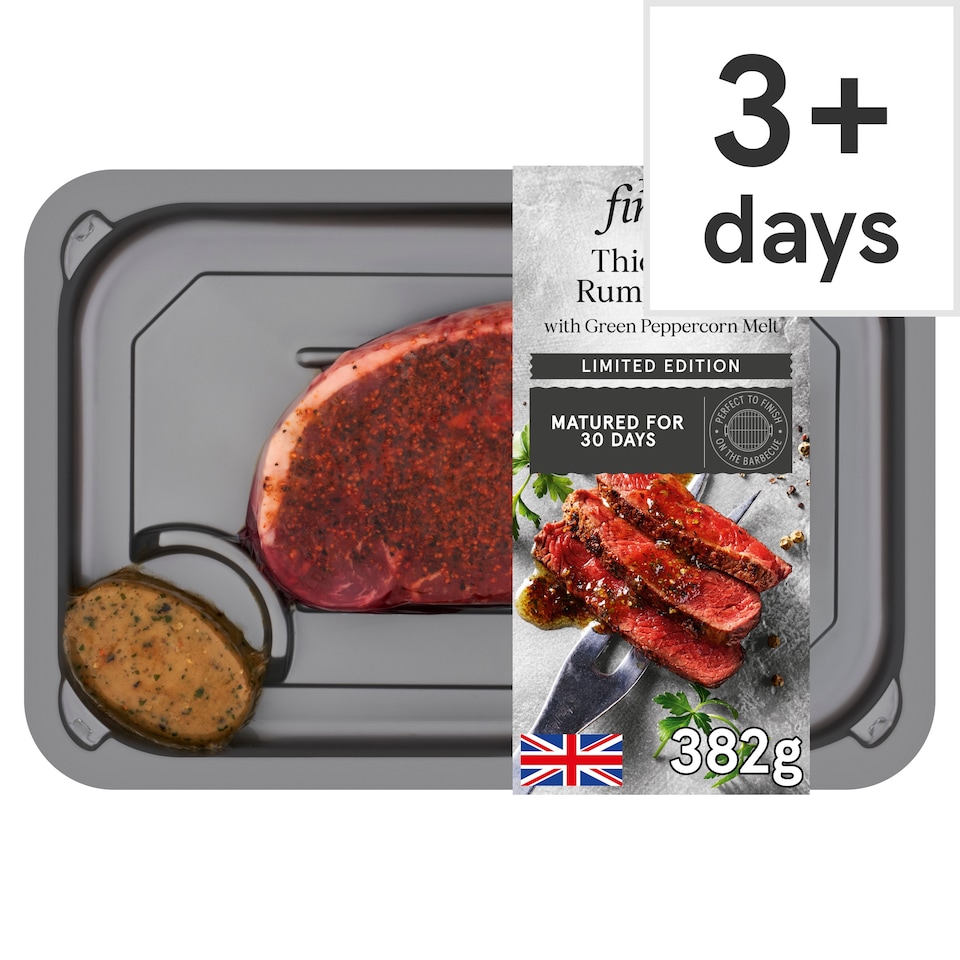 Tesco Finest Thick Cut Rump Steak with Green Peppercorn Melt 382g