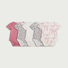 F&F Baby 5-Pack Pure Cotton Bodysuits in Pink