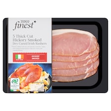 Tesco Finest 5 Thick Cut Hickory Smoked Dry Cured Irish Rashers 250g