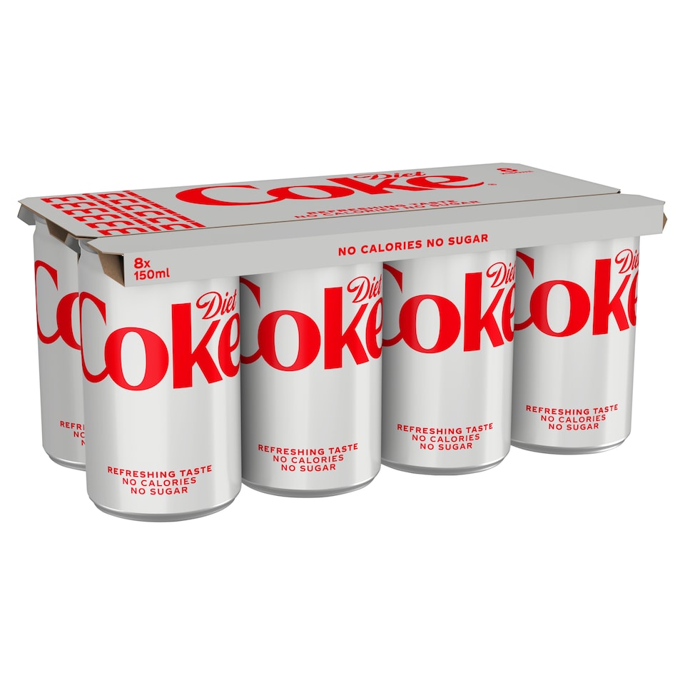 Diet Coke No Calories No Sugar Soft Drink 8 x 150ml