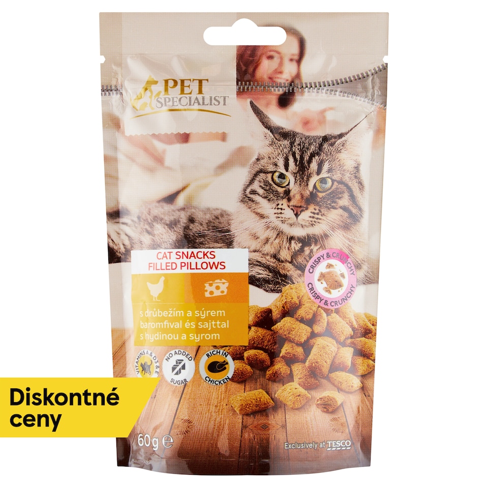 Tesco Pet Specialist Vankúšiky s hydinou a syrom 60 g