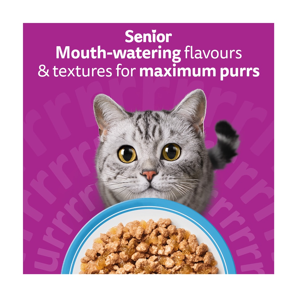 image 1 of Whiskas 11+ Senior Wet Cat Food Fish Favourites in Jelly 12x85g