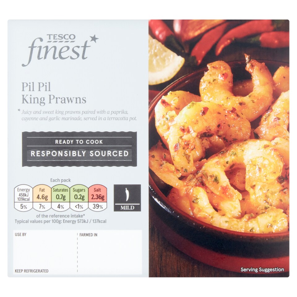 Tesco Finest Pil Pil King Prawns 110G