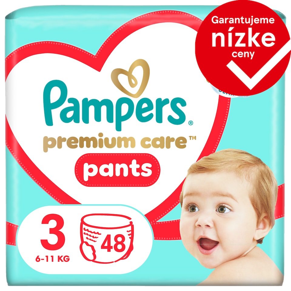obrázok 1 z Pampers Premium Care plienkové nohavičky veľkosť 3, 48 plienok, 6kg-11kg