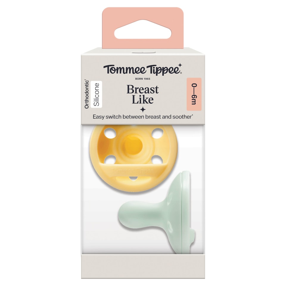 image 1 of Tommee Tippee Breast Like Soothers x2 0-6 Months