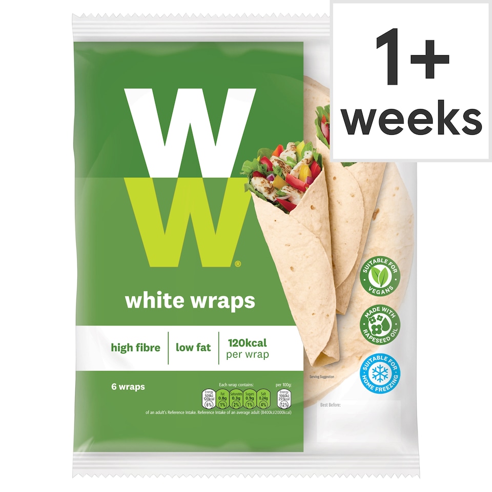 Weight Watchers White Wraps 6 Pack