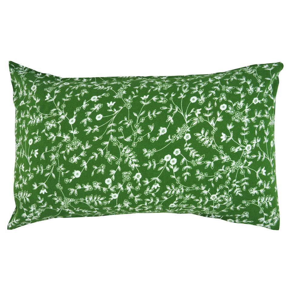 F&F Home Green Floral Brushed Housewife Pillowcase Pair
