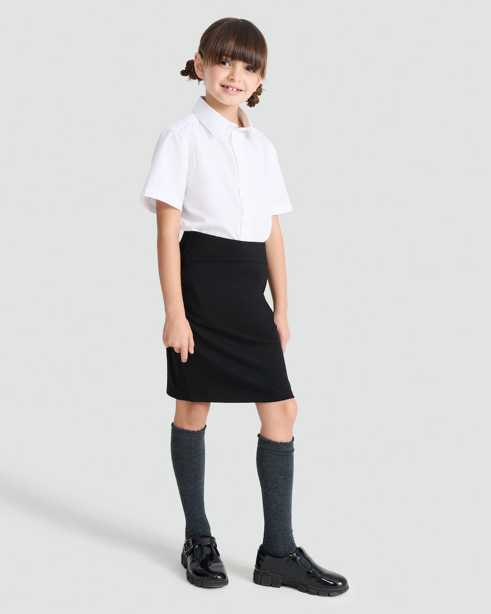 image 1 of F&F School Girls Pencil Skirt in Black