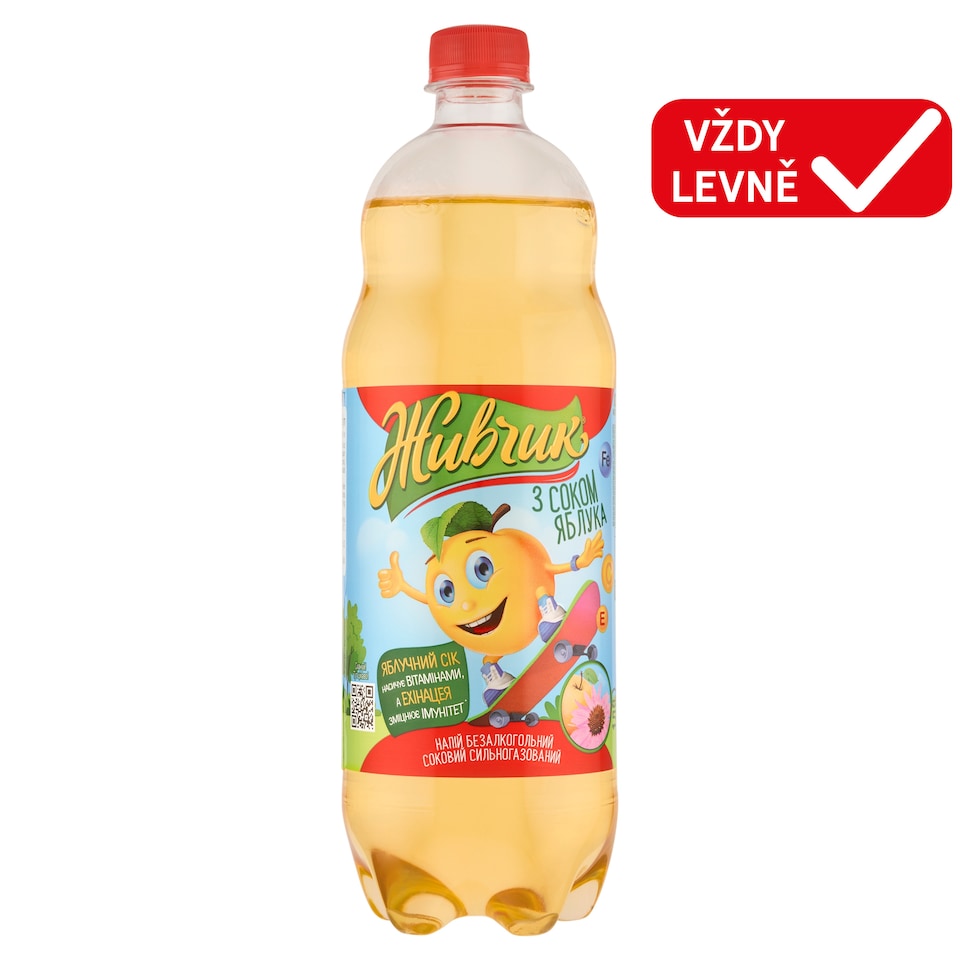 Zhyvchyk Non-Alcoholic Carbonated Drink with Apple Juice 1.0L
